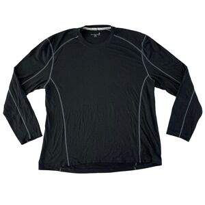 Smartwool Mens XXL Black 100% Merino Wool Long Sleeve Base Layer Top SW0SN704